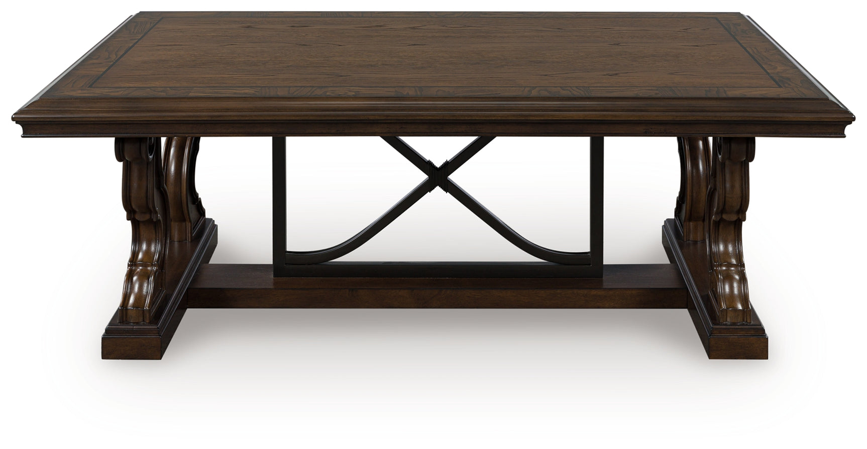 Maylee Coffee Table side view with scrolled legs