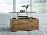 Sharlance coffee table lift-top open showing inside
