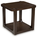 Breckington Dark Brown End Table front view with doors closed