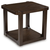 Breckington Dark Brown End Table angled view