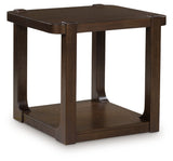 Breckington Dark Brown End Table front view with doors closed