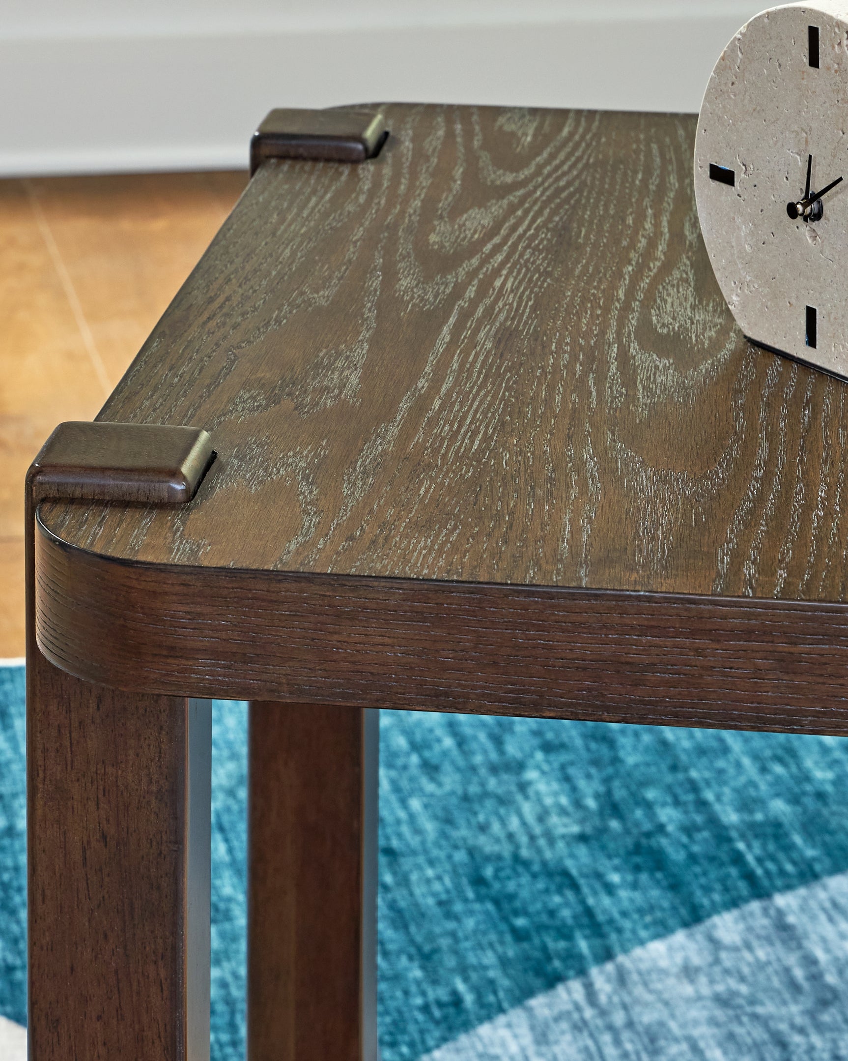 Breckington Dark Brown End Table front view with doors closed