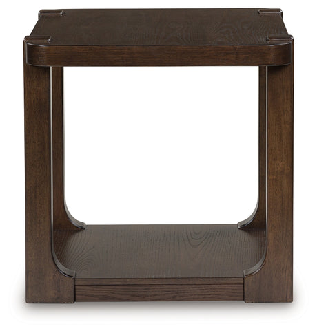 Breckington Dark Brown End Table front view with doors closed
