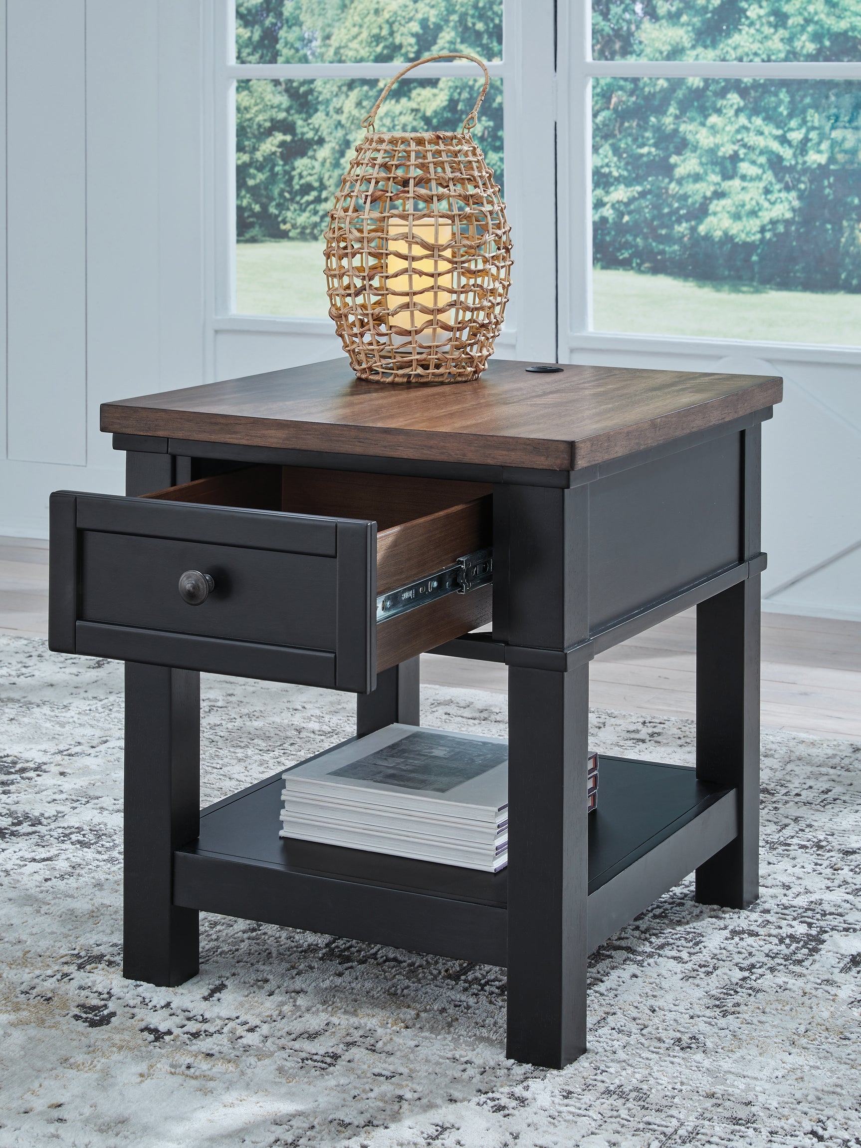 Wildenauer End Table USB charging ports detail