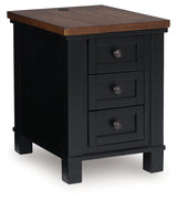 Wildenauer chairside end table closed drawers side view