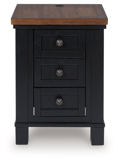 Wildenauer chairside end table head on front view