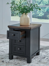 Wildenauer chairside end table open drawers close-up