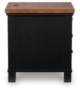 Wildenauer chairside end table side closed view
