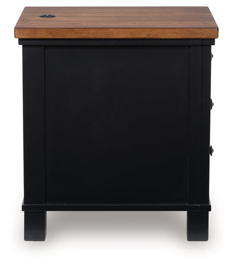 Wildenauer chairside end table side closed view