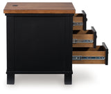 Wildenauer chairside end table side open drawers view