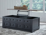 Wildenauer coffee table open storage compartment close-up
