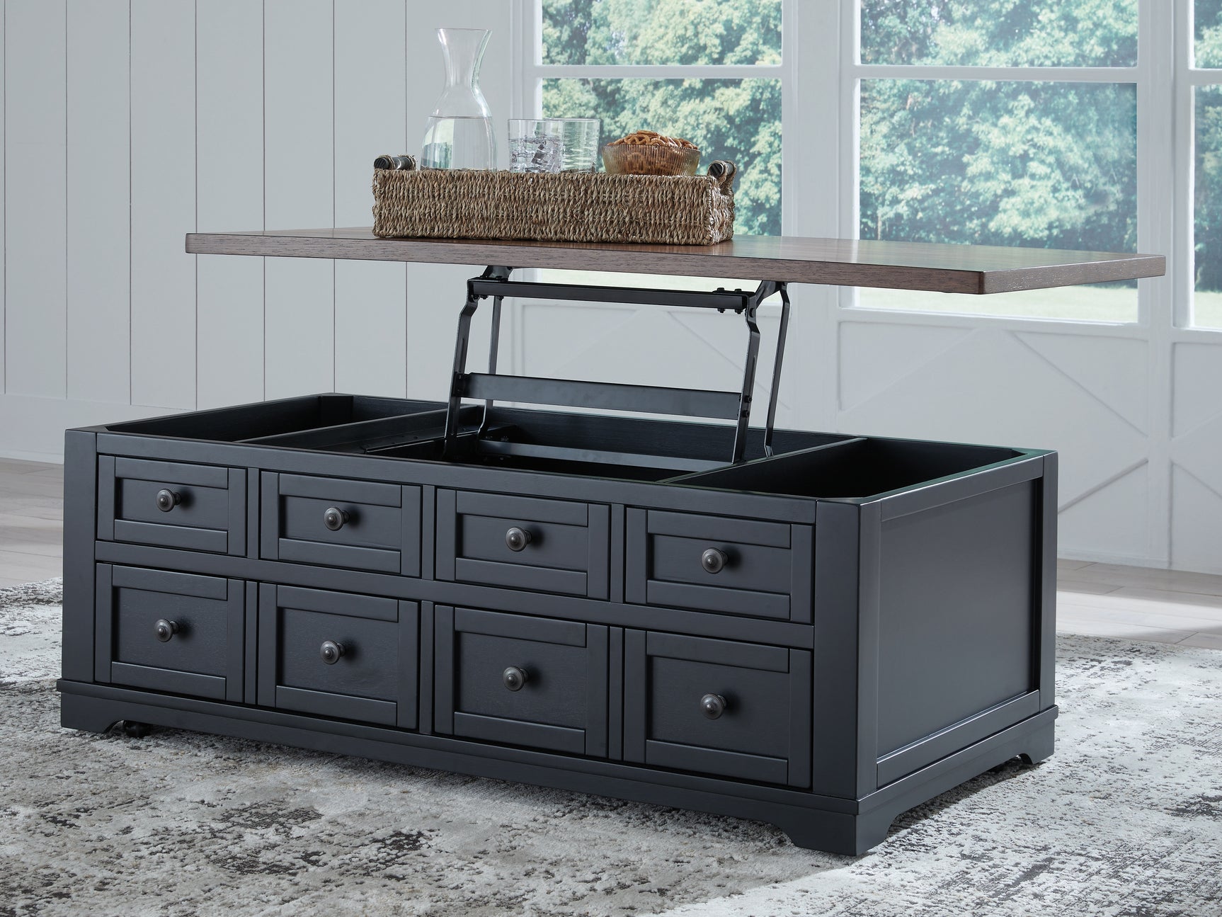 Wildenauer coffee table open storage compartment close-up