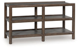 Kallenny Sofa Table front view showing two open shelves