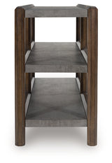 Top view of Kallenny Sofa Table showing faux cement finish