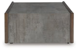 Kallenny Coffee Table side open drawer view