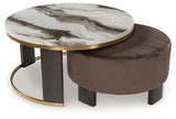 Jazmore nesting coffee table set, angled side view