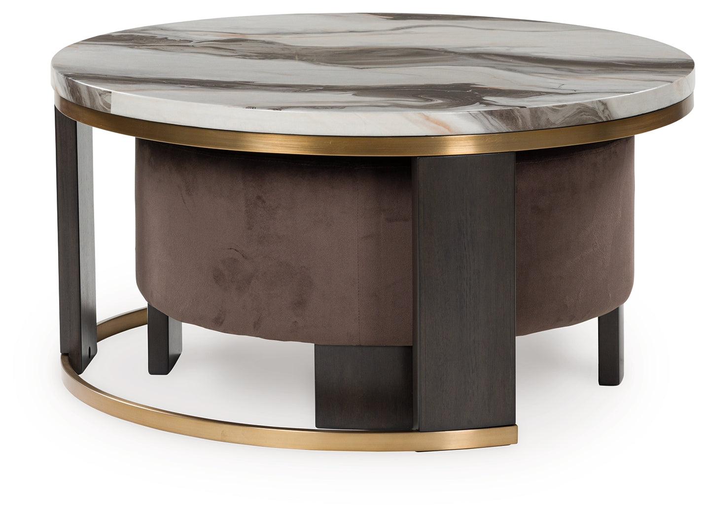 Jazmore coffee tables nested together, head-on view