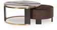 Jazmore nesting coffee table set, head-on outdoor angle