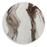 Jazmore end table top view showing marble-patterned surface