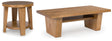Coffee table head-on view