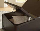 Close-up of storage area inside Breckington Coffee Table