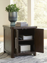 Interior shelf inside Breckington End Table cabinet