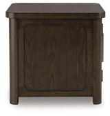 Side profile of Breckington End Table showing rounded corners