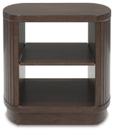 Korestone dark brown coffee table set with two matching end tables
