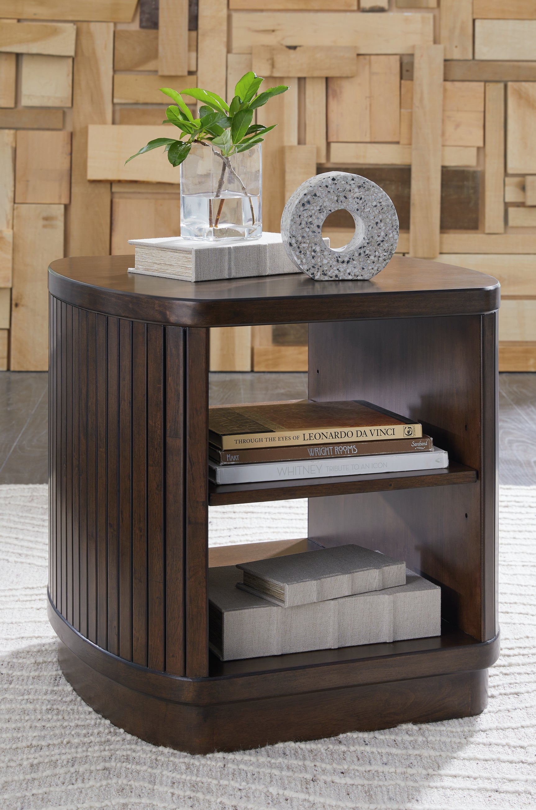 Korestone dark brown coffee table set with two matching end tables