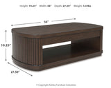 Korestone dark brown coffee table set with two matching end tables