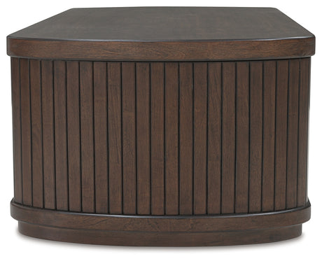 Korestone lift-top coffee table side view