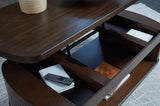 Korestone dark brown coffee table set with two matching end tables