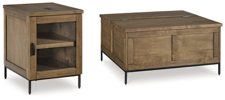 Close-up of coffee table storage detail