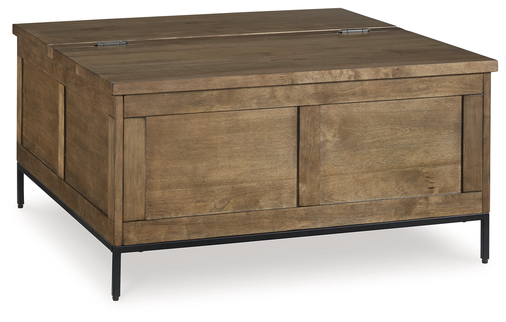 Torlanta coffee table side view showing steel legs