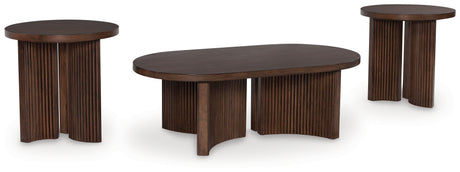 Korestone dark brown end table side angle