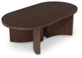 Korestone Dark Brown Coffee Table angled view