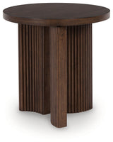 Close-up of Korestone end table tabletop
