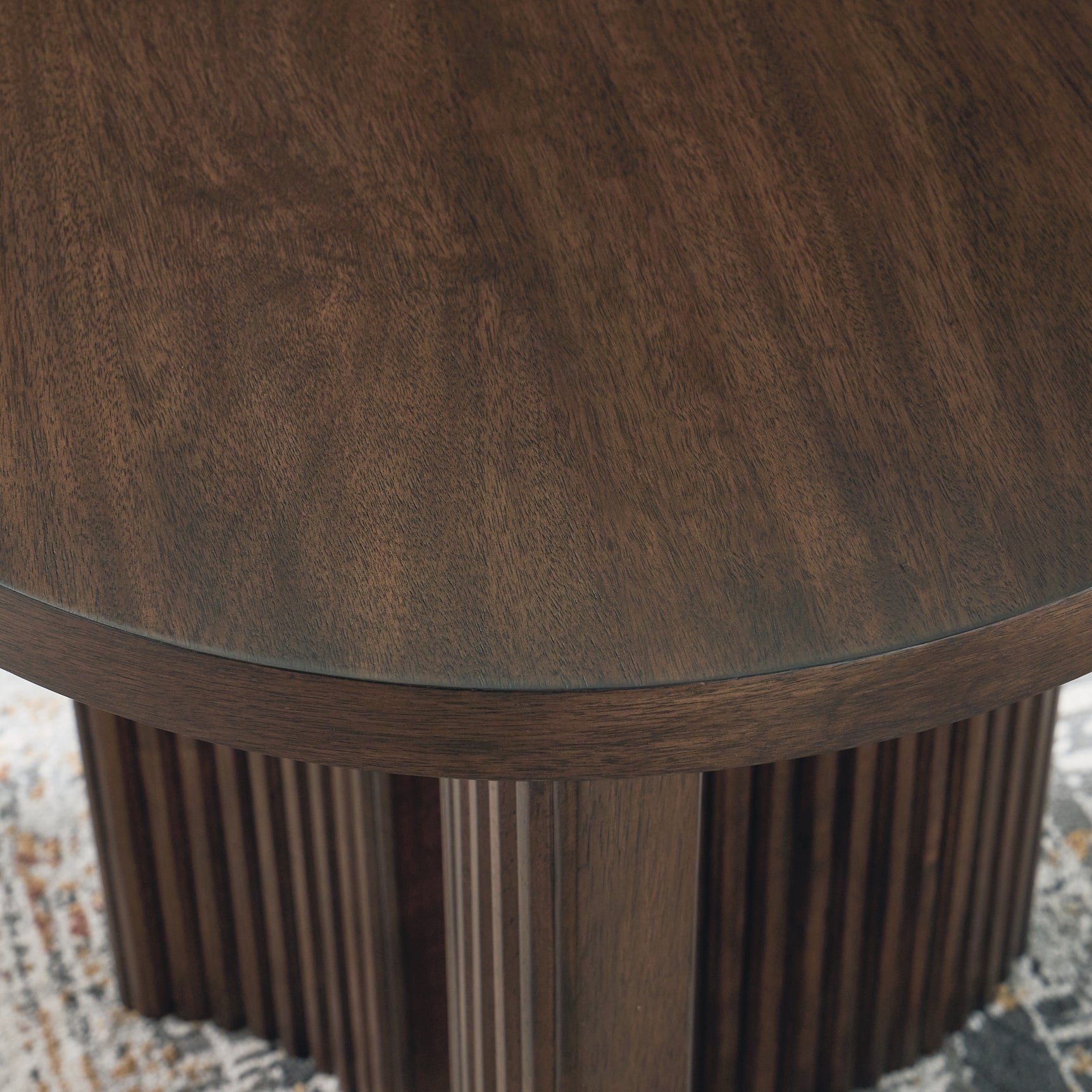 Korestone dark brown coffee table set with two matching end tables