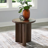 Korestone dark brown coffee table set with two matching end tables