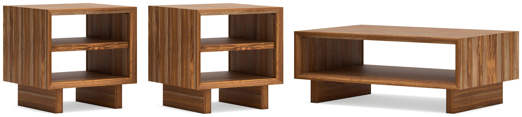 Dressonni coffee table side angle showing simple shelving