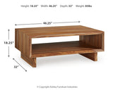 Dressonni coffee table top view showing wood grain