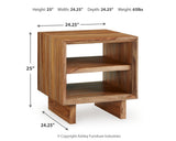 Dressonni coffee table and end table showcasing shelving