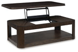 Carlibrie Warm Brown Lift-Top Coffee Table