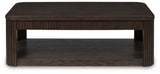 Carlibrie Warm Brown Lift-Top Coffee Table