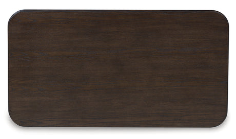 Carlibrie Coffee Table top view showing wood grain