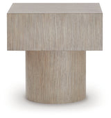 Close-up detail of Jorielyn end table wood grain finish