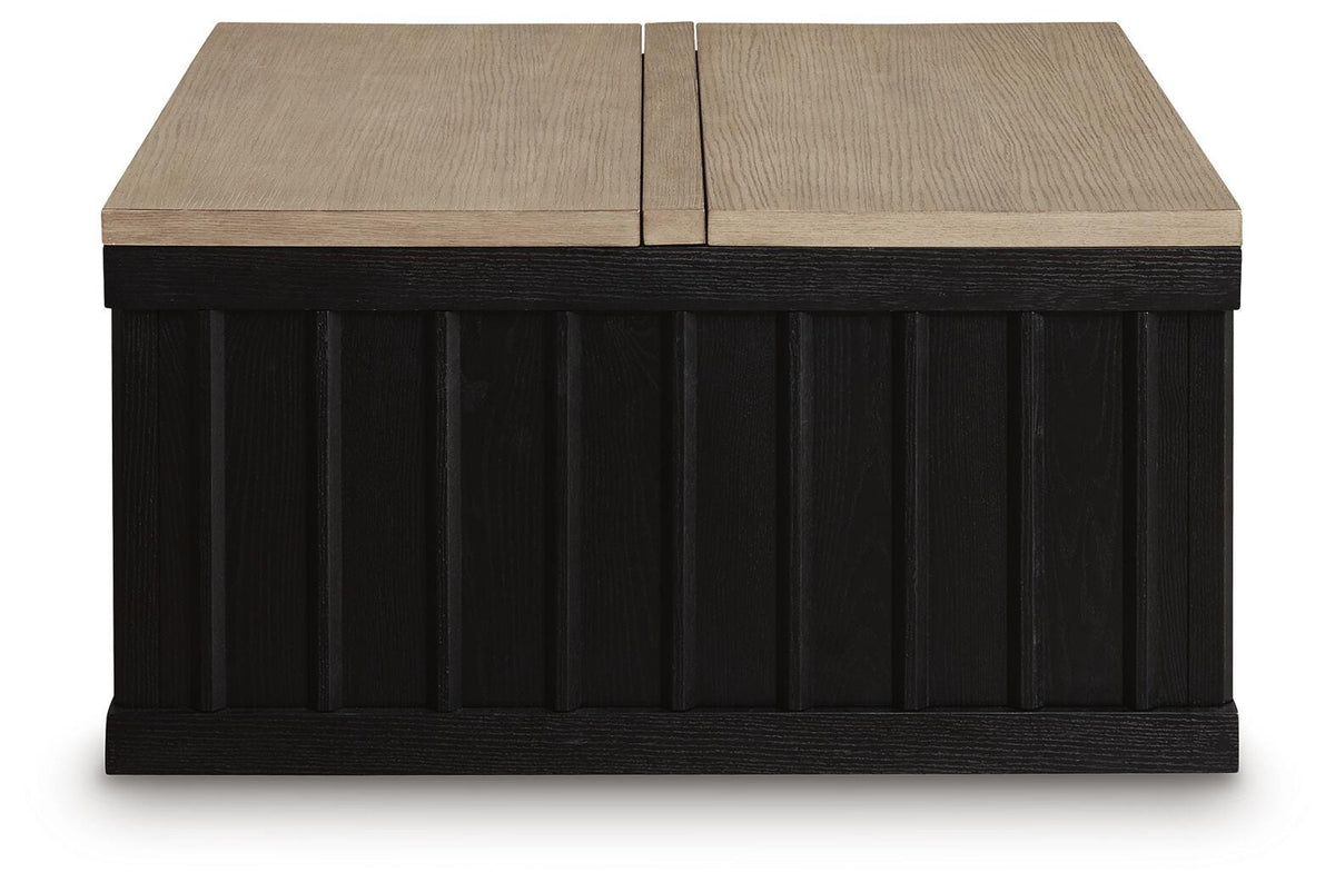 Rylandyn Black/Light Brown Lift-Top Coffee Table view 4