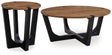 Hanneforth brown and black mango wood coffee table angled view