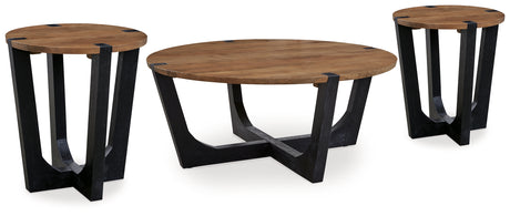 Hanneforth coffee table side angle showing mango wood texture
