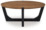Hanneforth Coffee Table top view showing round tabletop